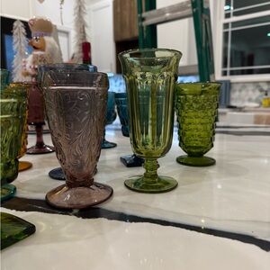 Vintage Colored Glassware Collection | Mid-Century & Retro Styles | Curated Mix